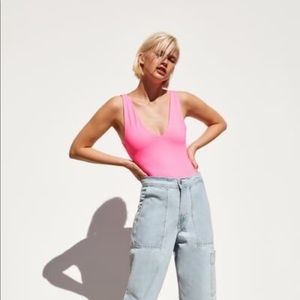ZARA Neon Pink v Bodysuit
